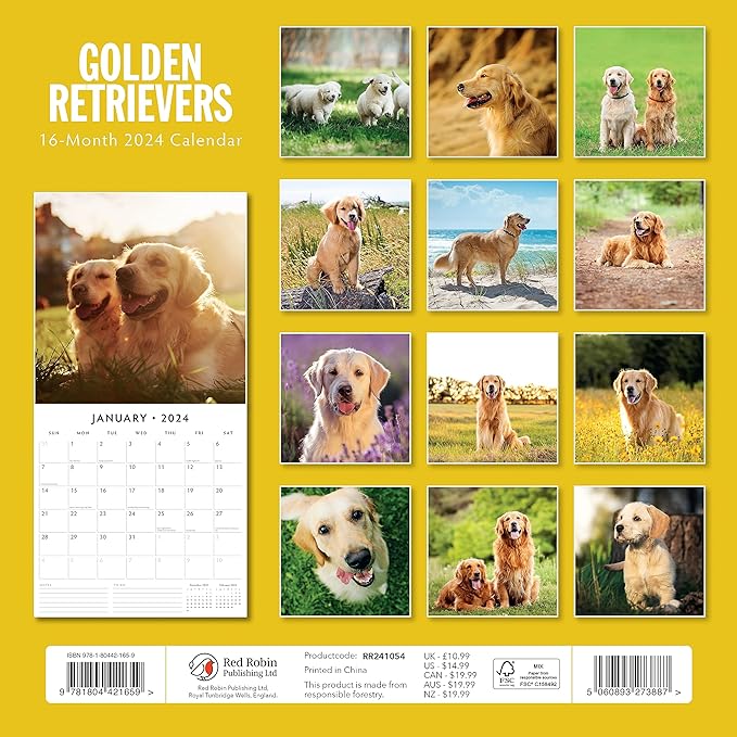 golden retriever calendars